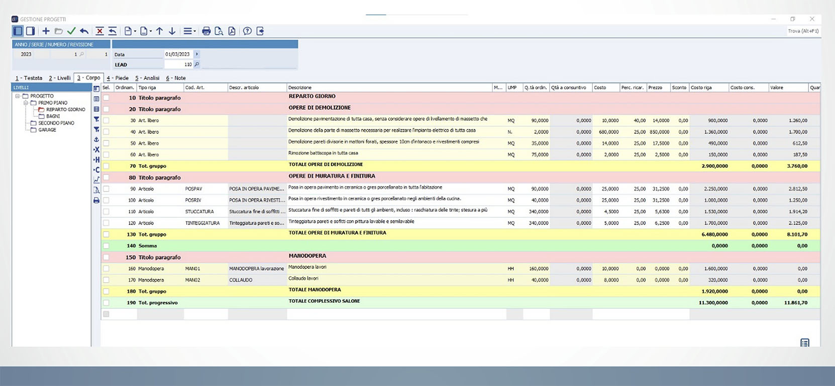 screenshot gestione impianti e cantieri