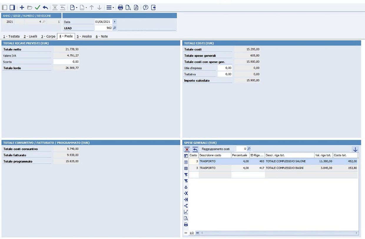 screenshot gestione impianti e cantieri
